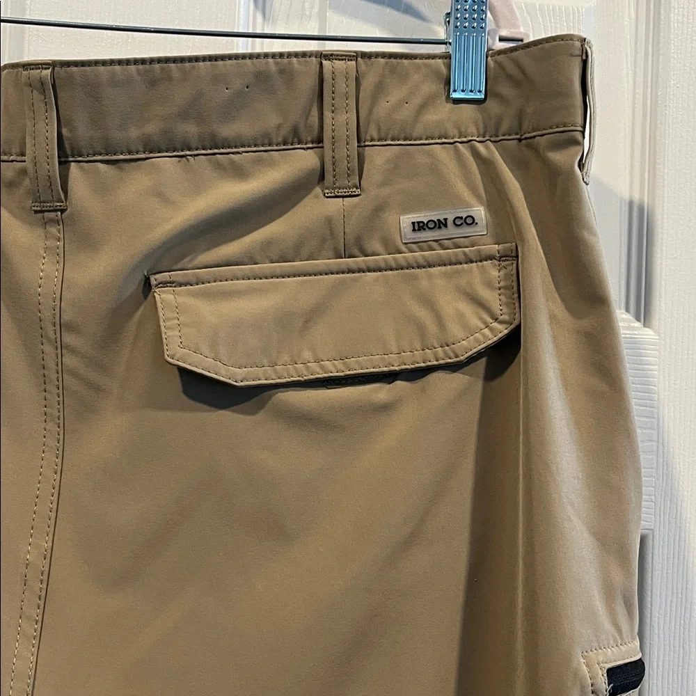 Iron Co Men's Khaki Stretch Cargo Outdoor Quick‎ Dry Shorts Size 38